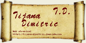 Tijana Dimitrić vizit kartica
